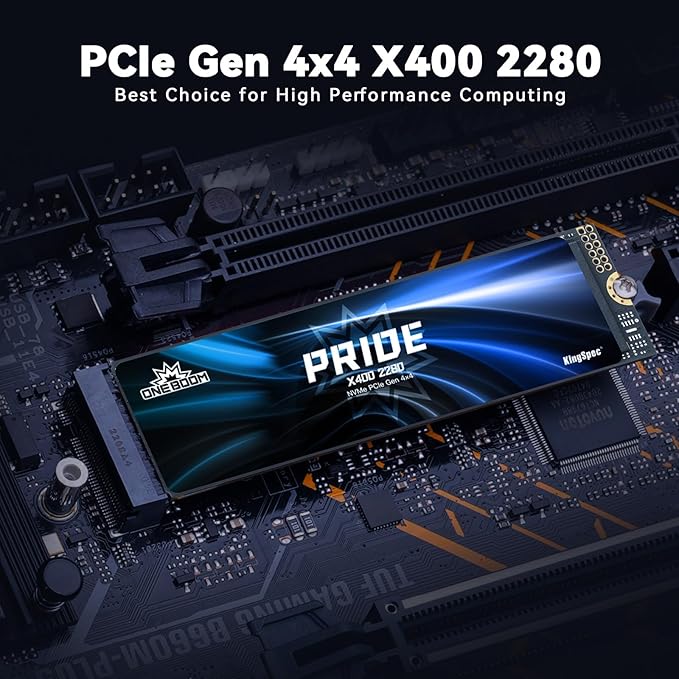 KingSpec OneBoom X400 1TB M.2 SSD Gen4 7300MB/s, TLC 3D NAND Internal NVMe SSD for Gaming & 4K Editing, Compatible with PC / PS5 / Laptop