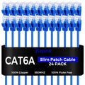 Rapink Patch Cables Cat6a 7ft (24 Pack) Slim, Cat6a Ethernet Patch Cable 10G Support, Snagless Cat 6 Patch Cable for Patch Panel to Switch, Flexiable Cat 6a Ethernet Cable with Gold Plated