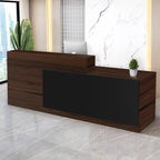 Reception Desk with Counter Modern Checkout Counter with Lockable Drawer Keyboard Tray Receptionist Desk for Office Salon Reception Table H Right 55inch/140cm