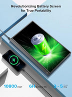 UPERFECT Portable Monitor Battery Touchscreen 120HZ | 15.6” 1ms Gaming Monitor | Built-in 10800mAh Battery Powered |FHD FreeSync| Type-C & HDMI | Travel Screen for Laptop, Computer, Game Consoles