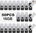 TOPESEL 50PCS 16GB Bulk USB 2.0 Flash Drive Swivel Memory Stick Thumb Drives Pen Drive (16gig, 50 Pack, Black)