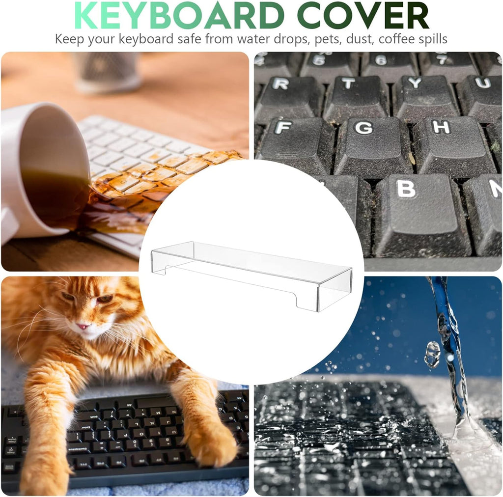 Keyboard Cover Acrylic Keypad Cover: Cabilock Clear Keyboard Dust, Anti Cat, Protector for Desktop, Prevent Cats from Touching (18.5x5.9x1.8 inch)