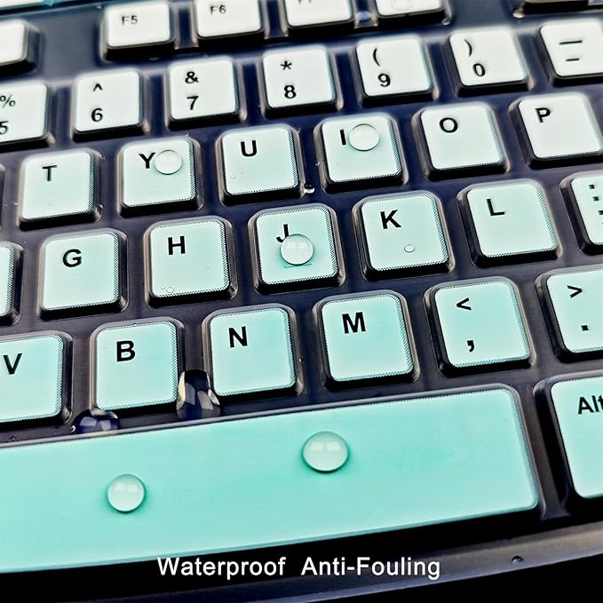 Keyboard Cover Silicone for Logitech K200 K260 K270, Keyboard Cover for Logitech K200 K260 K270 Ergonomic Wireless Keyboards, MK200 MK260 Keyboard Skin Waterproof Dustproof (Mint Green)