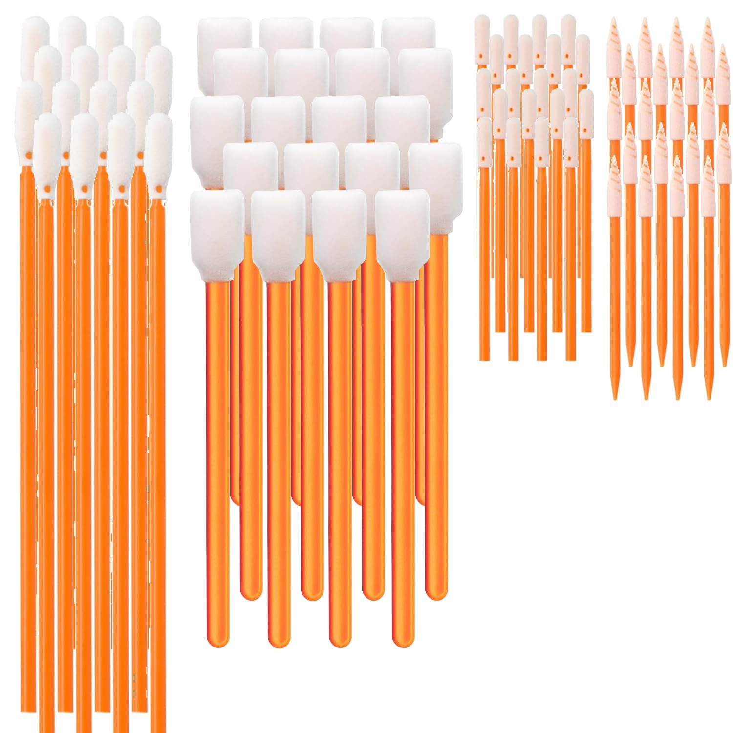 Wellgler's Cleaning Swab Kit,Multi-Purpose Foam Cleaning Swabs,for Printers, Inkjets, Cameras, Automotive, Optics, Sensors, Guns,Arts and Crafts, Automotive Detailing(orange100pcs)