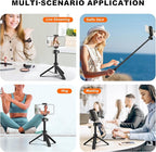 COMAN MT30-Pro Extendable Phone Tripod, 61cm Cell Phone Tripod Stand for iPhone with 360° Ball Head, Selfie Stick Vlog Stand with Remote, Tripod for iPhone 16/15/14/13/12 Pro Max/Android, Black