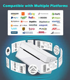 ORGBRO Bluetooth Thermal Shipping Label Printer, Z1-Plus Wireless 4X6 Shipping Label Printer for Small Business Office or Home Support iPhone Android Windows macOS Chrome Amazon Ebay Shopify USPS