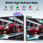 23.8'' Portable Monitor,FHD 1080P 100Hz IPS Laptop Screen Extender,USB-C HDMI Large Office Gaming Second Monitor Extender with Detachable Stand for Mac Windows PS5 Xbox Switch(Built-in Speakers)