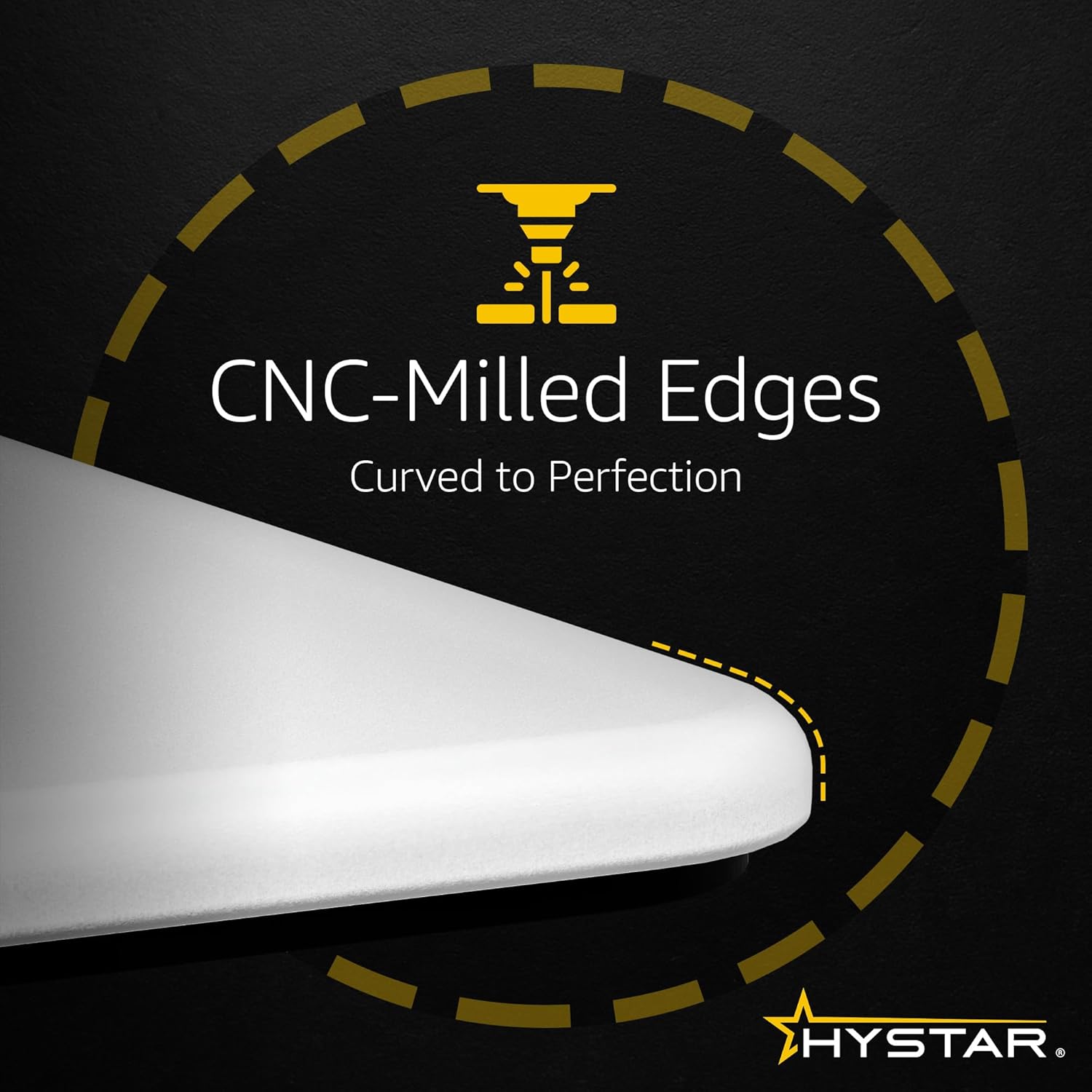 Hystar Aether Glass Gaming Mousepad | Micro-Etched Tempered Glass | Quiet, Ultra-Fast Glide | Full Anti-Slip Silicone Backing (White, Large)