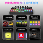 Podcast Equipment Bundle All-in-One with Dual XLR-3.5 Condenser Micophone with Mic Pop Filter Audio Equipment for Live Streaming/Recording, Online Gaming for Phone/Laptop/PC Audio Interface M100