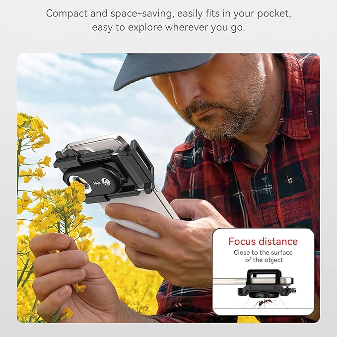 Kolertron Mobile Phone Microscope Lens, Universal with LED Ultraviolet lamp and CPL, Portable Digital Microscope Camera Accessory, Suitable for 90% iPhone/Android Phones (Note: Compatible)