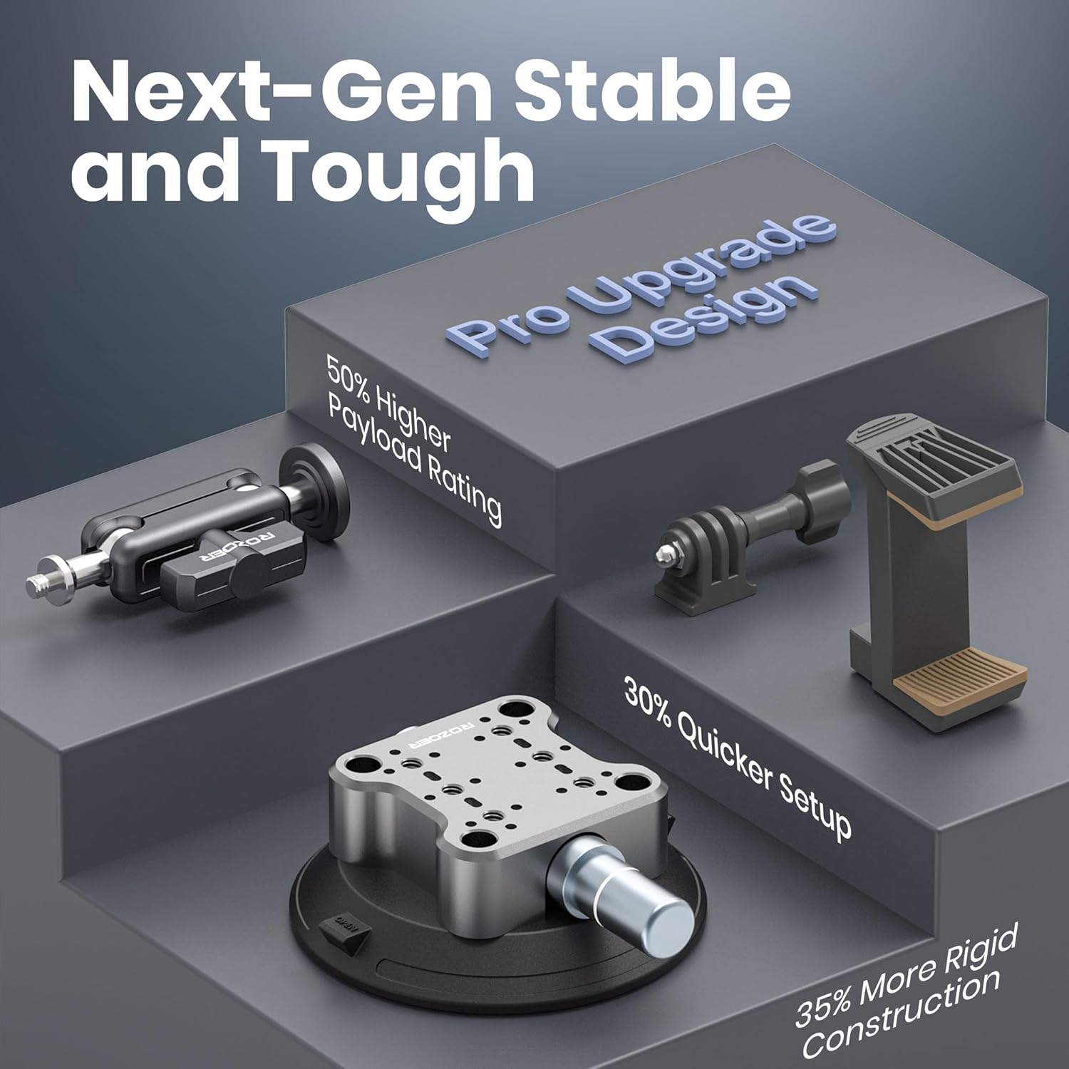 4.5" Suction Cup Camera Mount with 4.72" Extension Rod, Universal Car Mount for Cameras, Phones, Cameras with 3.84" Magic Arm