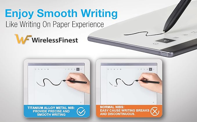 No Worn Out Titanium Alloy Metal Remarkable 2 Pen Tips Replacement Compatible Nibs for Remarkable 2 1 Marker Plus Pencil Kindle Scribe Basic & Premium Stylus Digital Pen Fine Tip, Smooth Ballpoint Nib