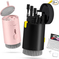 walrfid 2pcs Computer Keyboard Cleaner Kit, Laptop Screen Cleaning Spray for iPhone AirPod Phone MacBook iPad, 20-in-1 Electronic Clean Brush Tool for Earbud iPod TV Earphone Camera, Black Pink