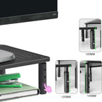 Bracwiser Monitor Stand Riser,3 Level Height Adjustable Desktop monitor stand for Computer, Laptop, Printer, Notebook with Vented Metal Platform 370X235MM 2 Packs,Black