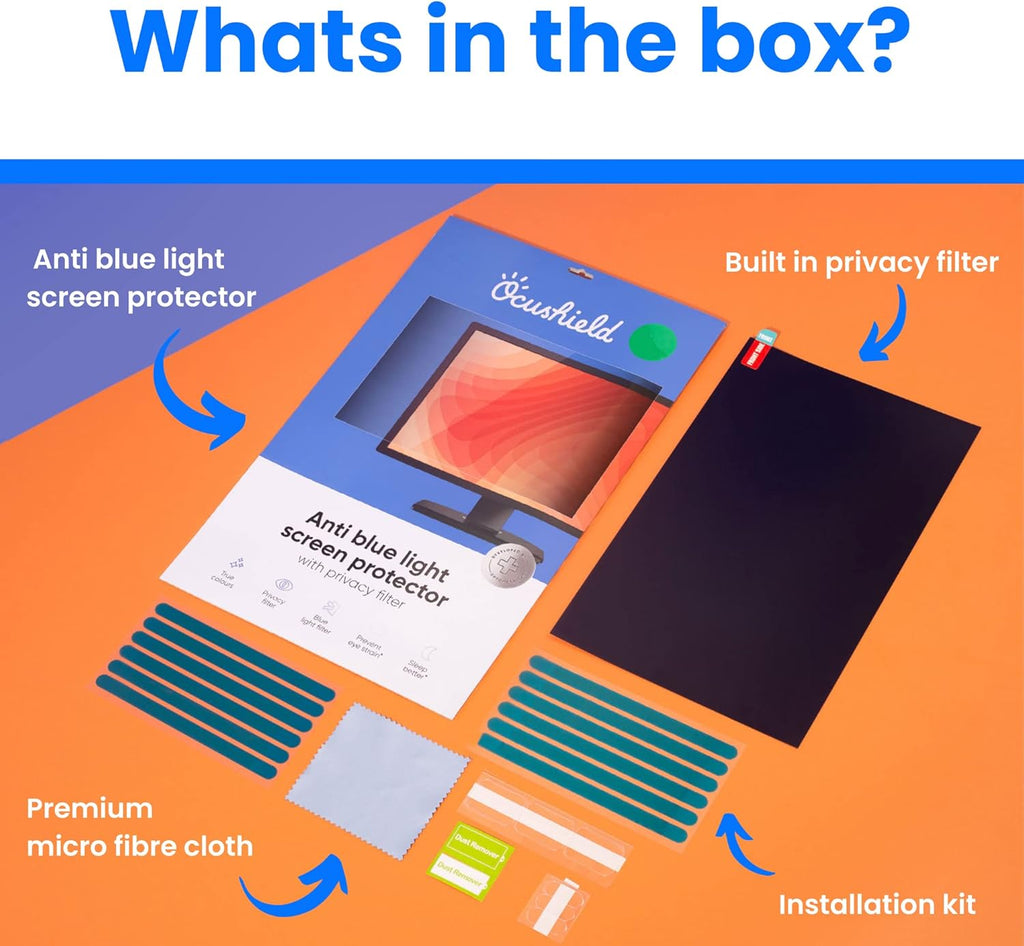 Ocushield 12.5” (16:9) Premium Anti Blue Light Screen Protector with Privacy Filter for Laptops and Computer Monitors - Anti-Glare - Easy Install - Anti-Fingerprint - Reduce Eye Fatigue (277 x 156 mm)