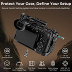 SMALLRIG Cage for Sony FX2, HawkLock Quick Release Camera Cage Kit for Sony with XLR Handle Extension, Wrist Strap and Cable Clamp for HDMI, QR Cold Shoe, Built in NATO Rail/QR Plate for Arca - 5588