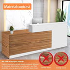 Reception Desk with Counter Modern Checkout Counter with Lockable Drawer Keyboard Tray Receptionist Desk for Office Salon Reception Table N Left 47inch/120cm