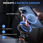 PHOPIK 55" Magnetic Selfie Stick Phone Tripod, Extendable Magnetic Cell Phone Tripod Stand Compatible with iPhone/Android/Sport Camera&Insta 360 x5, Perfect for Video Recording/Selfies/Live Stream