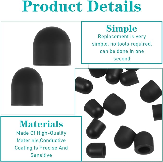 36Pcs Rubber Tips for Stylus Pens, 0.2'' & 0.28'' Universal Stylus Tips, Replacement Soft Nibs for Touch Screen Pen, High Sensitivity, No Scratches