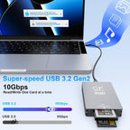 10Gbps CFExpress Type B Card Reader - 5 in 1 USB C&USB A CFexpress/XQD/SD Card Reader for CFexpress Type B+SD 3.0 Card+XQD Card Reader, CFexpress Adapter Memory Card Reader for Wins/Mac/Linux/Android