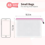 Umriox Small Zipper Pouch, 9.5x7.1 in (12 Colors, 12 Packs), Mesh Bags with Zipper for Office Supplies Travel Accessories