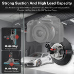 Suction Cup Camera Mount with Ball Head Magic Arm, 5.9"/15cm Air Pump Vacuum Camera Suction Mount on Car Windshield Dash for Action Cameras/Phone Holder, with 1/4" & 3/8" Mounting ARRI Holes