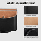 Remote Control Holder, Spinning Desk Organizer, Nightstand Bedside Caddy for TV Remotes/Tablets/Phones/Eyeglasses/Books/Pens - Black