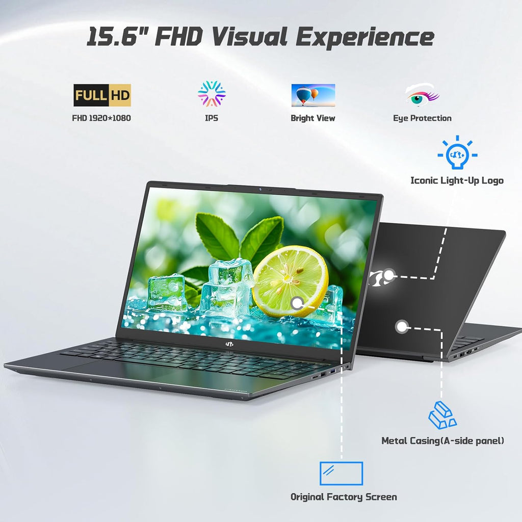 15.6" FHD IPS Student-Laptop Computer - 16GB RAM 1TB SSD, 4 Cores 13th Gen Intel N150(Beat to i3-1115G4, Up to 3.6GHz), 65W GaN Type-C, Fingerprint, Backlit Keyboard, Wi-Fi 6, BT5.2, Numpad