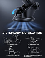 [2025 New] Dashboard Phone Holders for Your Car [Military Grade Stable] Phone Holders for Your Car, Non-Slip Silicone Carbon Fiber Car Phone Mount, Rotatable Suction Cup for All Phone, Gold