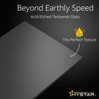 Hystar Aether Glass Gaming Mousepad | Micro-Etched Tempered Glass | Quiet, Ultra-Fast Glide | Full Anti-Slip Silicone Backing (Black, Large)