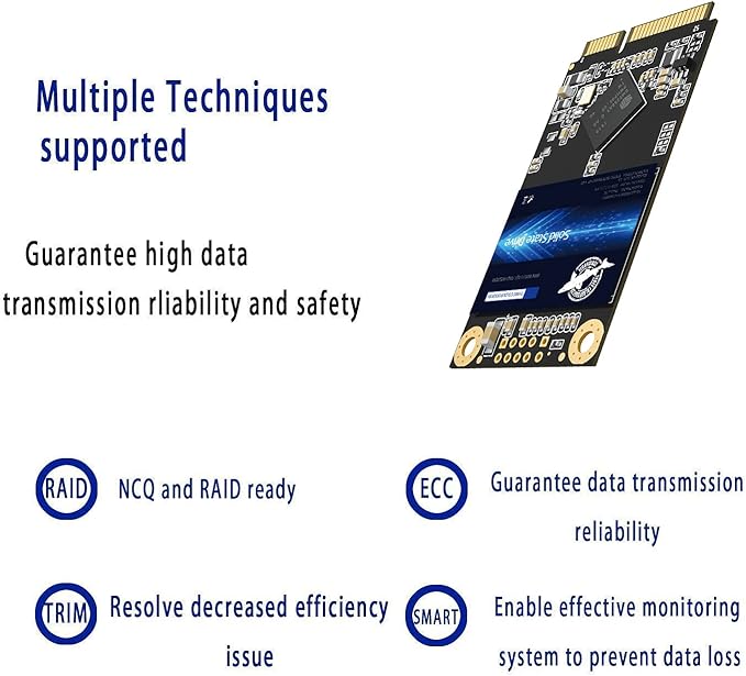 Dogfish mSATA SSD 64GB 3D NAND MLC SATA III 6 Gb/s, mSATA (30x50.9mm) Internal Solid State Drive - Compatible with Desktop PC Laptop - (MSATA 64GB)