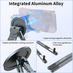 Adjustable Laptop Stand for Desk, Magnetic Phone Holder with Magsafe Compatibility, Portable Foldable Computer Riser for MacBook, iPhone, iPad, Tablet - Perfect for Office, Home, Traveling