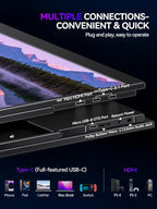 UPERFECT QLED Portable Monitor 2K 144HZ 18'' 100% DCI-P3 500Nits w/VESA & Stand 180° Adjustable Ultra-Slim & Lightweight Frameless FreeSync IPS HDR Gaming Display, Travel Second Monitor for Laptop