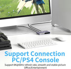 Video Selector Boxes， 8K@60Hz Splitter, bi-Directional 8K HD switcher 2 in 1 Out, Support 3D, HDR, Compatible with laptops, PC, Xbox Series, projectors, TV Monitors DSLR Cameras,