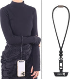 cell phone lanyard Detachable Phone Chain Strap Leather 2-in-1 Wristlet Phone Strap