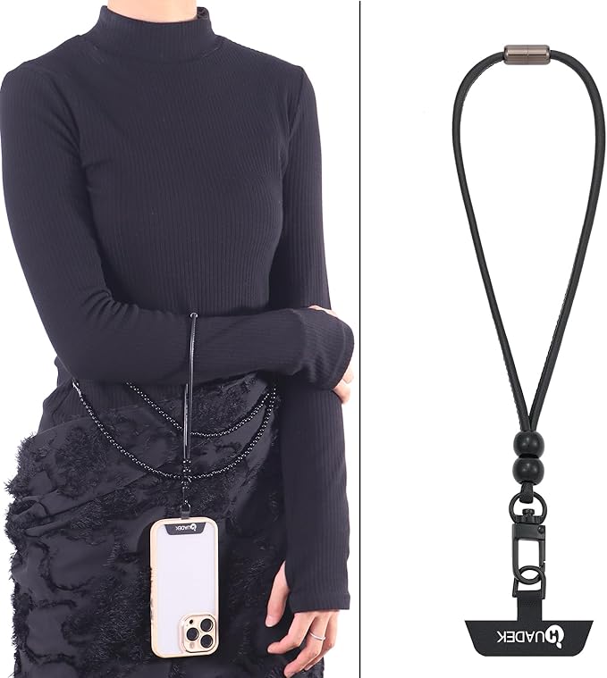 cell phone lanyard Detachable Phone Chain Strap Leather 2-in-1 Wristlet Phone Strap