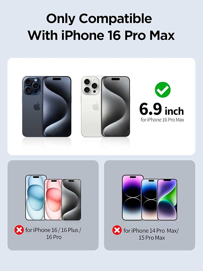 Compatible for iPhone 16 Pro Max Privacy Screen Protector Tempered Glass 6.9 Inch, Pink Gradient Anti Spy Anti Blue Light HD Easy Installation