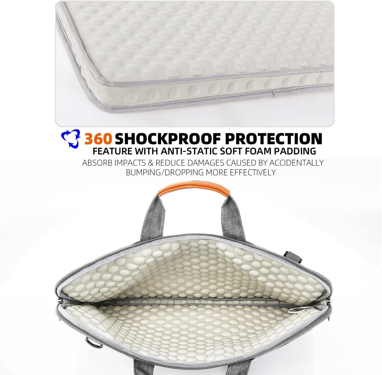 KINGSLONG Slim 17.3 inch Laptop Bag Sleeve Carrying Case with Shoulder Strap, Notebook Ultrabooks Computer Handbag Cover for Men Women Fit for Acer Asus Lenovo HP Toshiba Grey