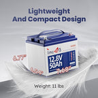 12V 50Ah Trolling Motor LiFePO4 Lithium Battery with Low-Temp Protection, 15000 Deep Cycle, Max. 60A Current at 30mins, 12V Battery for 20~70lb Boat Motor, Fish Finder, Instrument Panel etc.