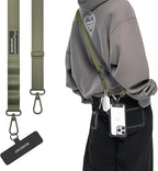 MAGEASY Universal Cell Phone Lanyard Crossbody - Anti-Theft Crossbody Phone Strap for iPhone 16 Pro Max & Most Smartphones, for Men & Women | 20mm (Army Green)