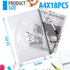 18 Pack A4 Mesh Zipper Pouch Bags, Zipper Pouches of Office Supplies, File Bags for Classroom Organization, Puzzles, Board Game Storage