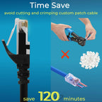 Rapink Patch Cables Cat6 10ft (24 Pack), Ethernet Patch Cable 10G, Cat 6 Patch Cable for Patch Panel to Switch, Flexiable Cat 6 Ethernet Cable with Gold Plated Black