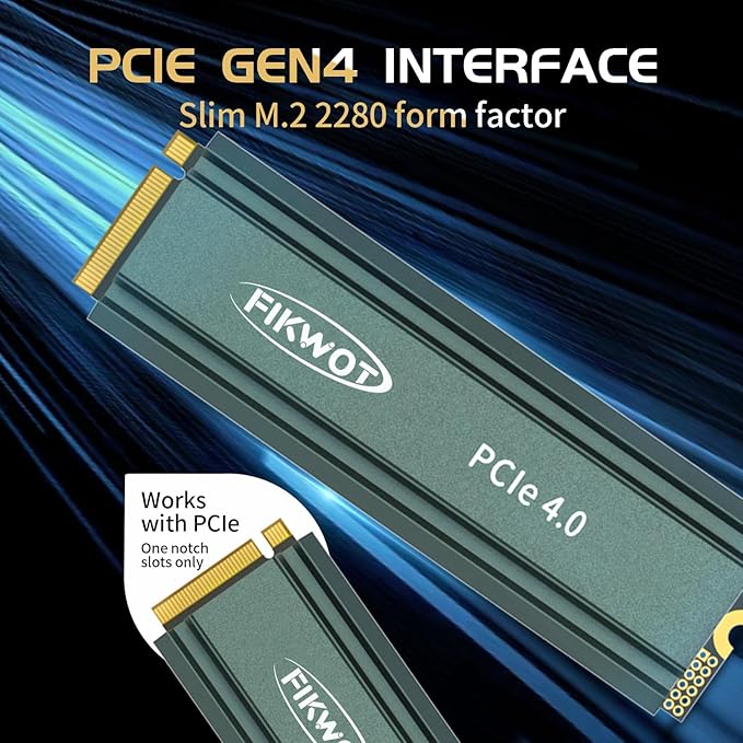 FN960 512GB M.2 2280 PCIe Gen4 x4 NVMe 1.4 Internal Solid State Drive with Heatsink - Speeds up to 4,800MB/s, Dynamic SLC Cache, Compatible PS5 Internal SSD