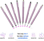 Penyeah 4-in-1 Stylus Pen for Touchscreens, Accurate & Versatile Capacitive Stylus Pen for iPhone,iPad,Android Phones,Tablets- Disc+Rubbe+Mesh Tips Universal for All Touch Screen Devices - Pinky Gold