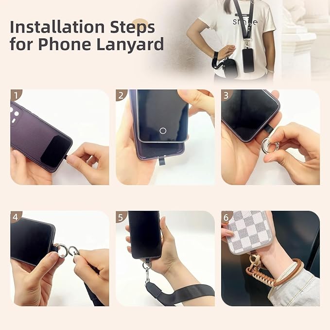 Clip and Go Strap for Phone with Wallet - Adjustable and Detachable Phone Lanyard Crossbody, Wrist Wallet for Home Travel