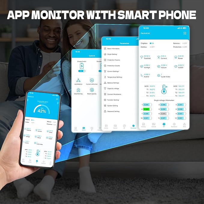 12V 300Ah Golf Cart Lithium LiFePO4 Battery with 200A BMS Grade A Cells Deep Cycle Rechargeable Battery,10000+ Cycles,Perfect for Golf Cart,Off Grid Applications (12.8V 300Ah-BLU)