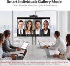AV Access 4K Conference Room Camera, 1/1.8' Sensor, Individuals Gallery, 120° FOV, 5X Digital Zoom, Auto Framing, Presenter Tracking, Dual Mics, ePTZ, Privacy Cover, Work with Teams, Zoom, Meet