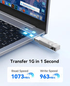 ORICO 2TB Portable Solid State Drive, 1050MB/s Dual-Port Rotating Metal External SSD with 90° Click-Stop, Reliable Storage for iPhone 16, 15 Series, Type-C Smartphone, Mac, Audio, Vehicle - A101