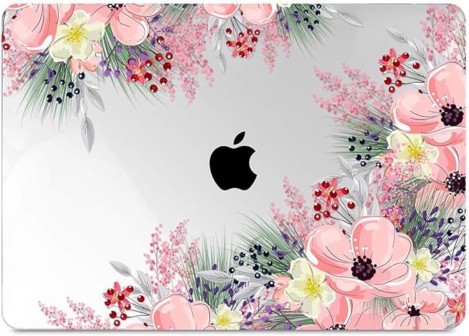 Laptop Case for MacBook Air 13 2020 2019 2018 with Touch ID & Retina Display Floral Series Hard Shell with Keyboard Cover Screen Protector for New Mac Air 13.3 inch A2337 A2179 A1932, Beautiful Floral