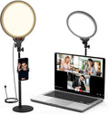 MoKo Desk Ring Light with Stand and Phone Holder, 10" Full-Screen LED Ring Light for Desk, Dimmable Zoom Lighting for Computer, Desk Light for Video Calls,Video Recording,Live Streaming,TikTok,Makeup
